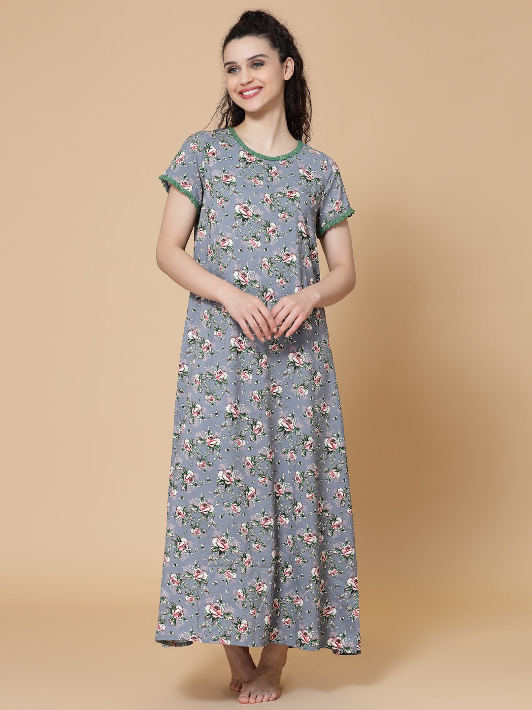 Floral Printed Maxi Nightdress