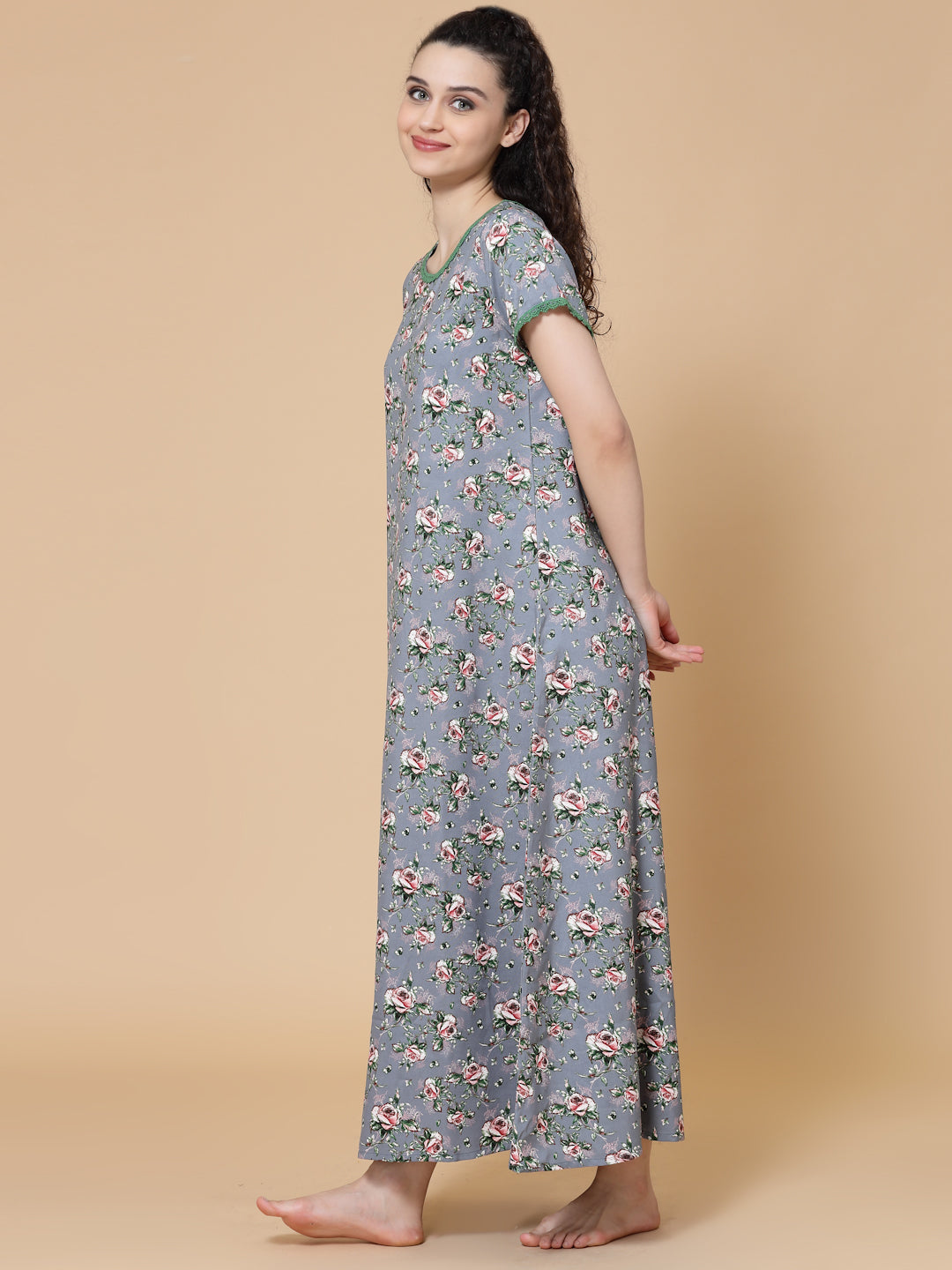 Floral Printed Maxi Nightdress