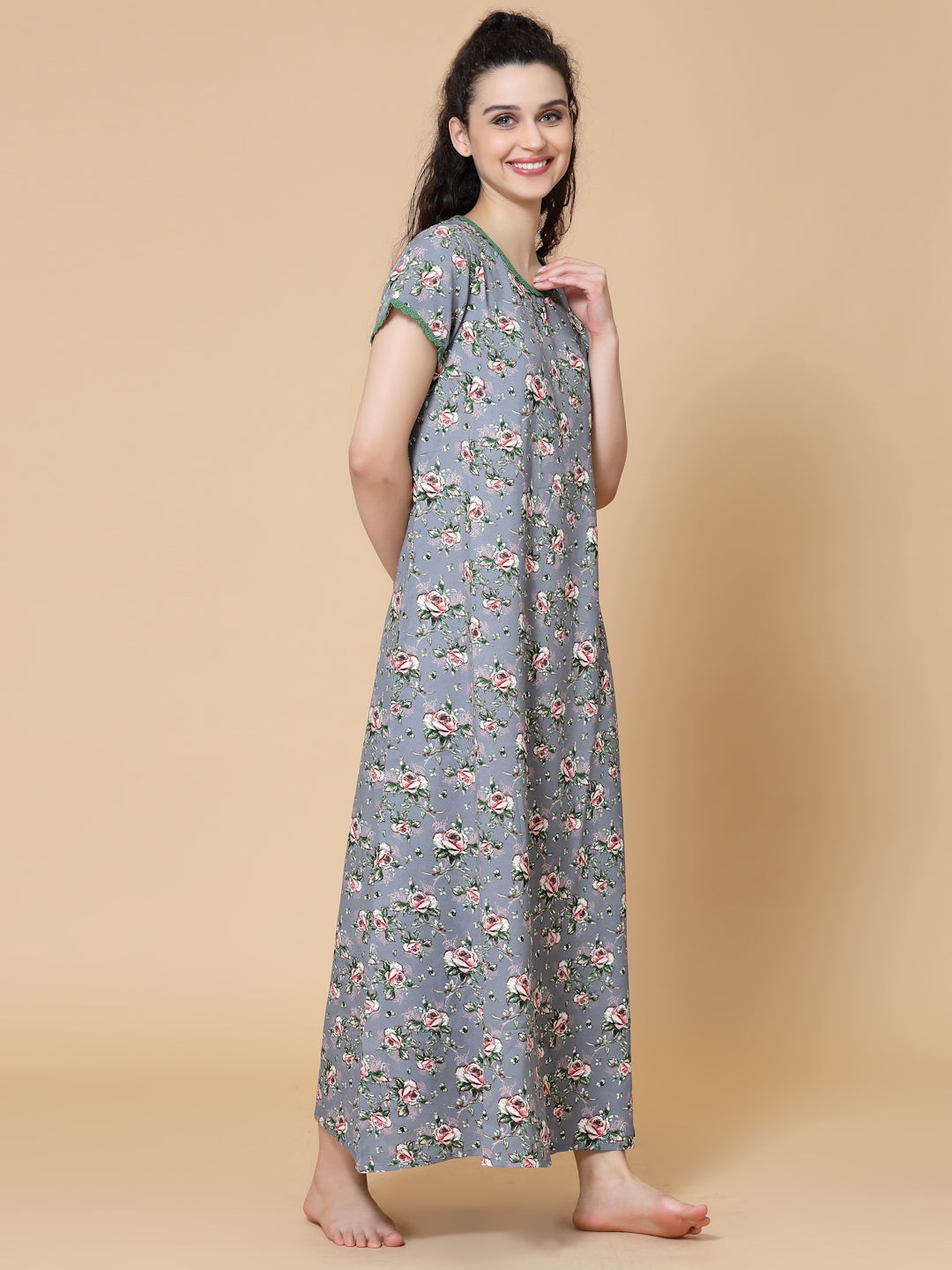 Floral Printed Maxi Nightdress