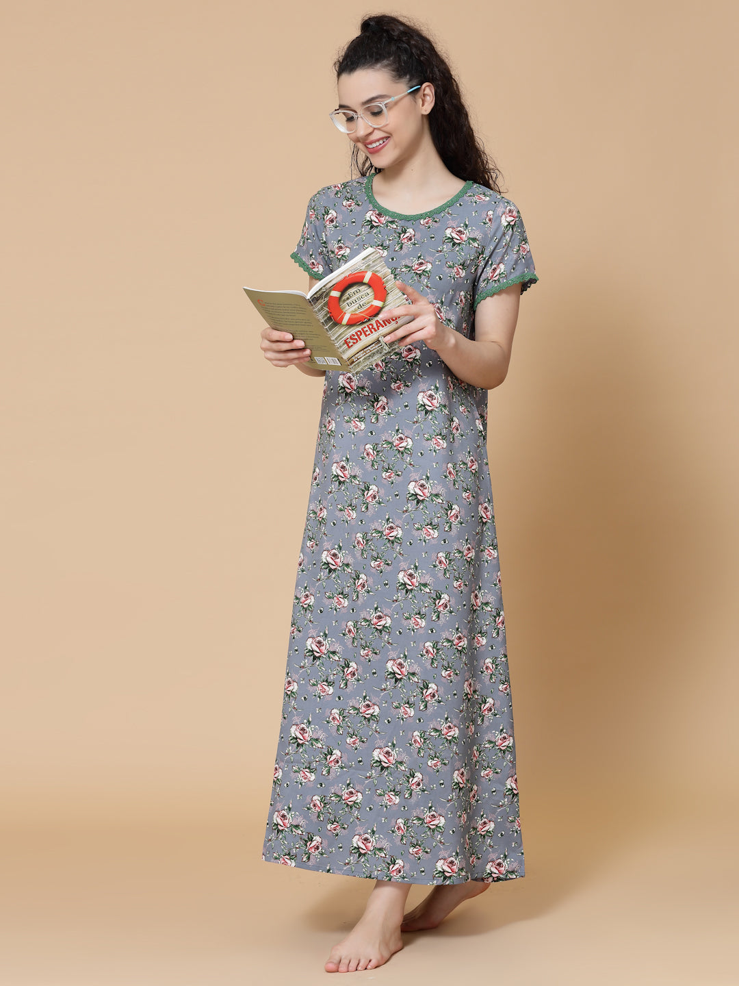 Floral Printed Maxi Nightdress