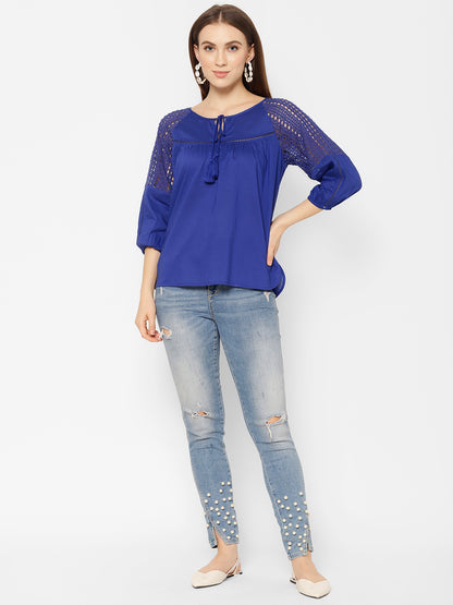 Tie-Up Neck Cotton Top