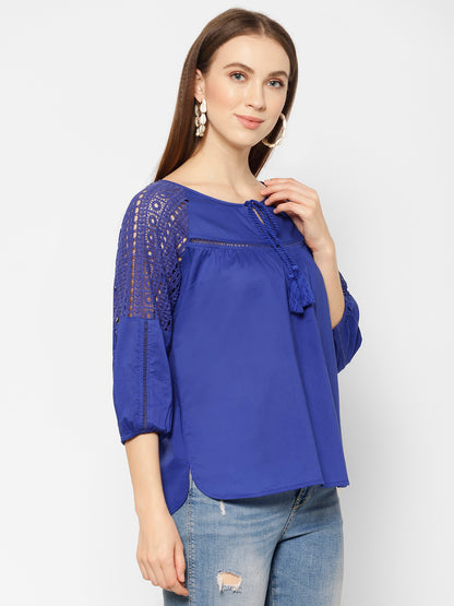 Tie-Up Neck Cotton Top