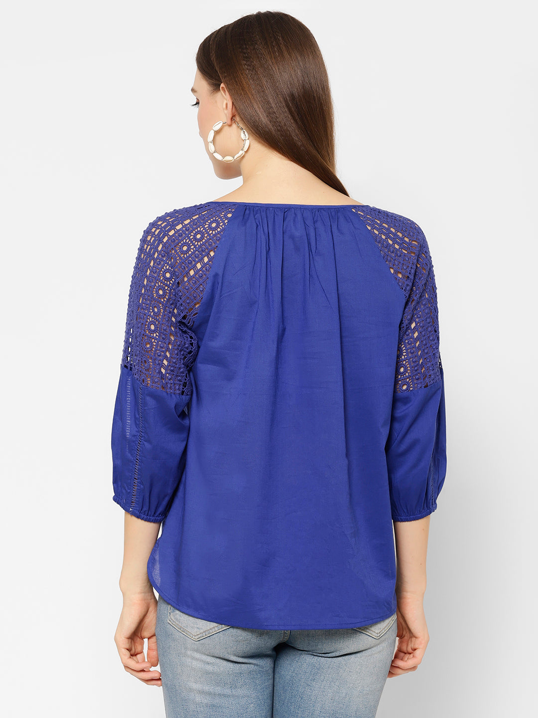 Tie-Up Neck Cotton Top