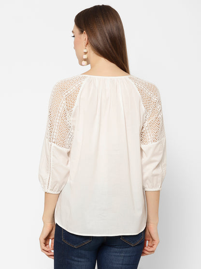 Tie-Up Neck Cotton Top