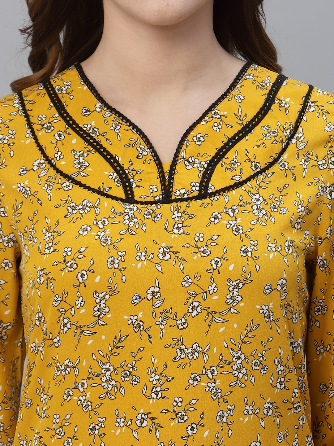 Mustard Printed Maxi Nightdress