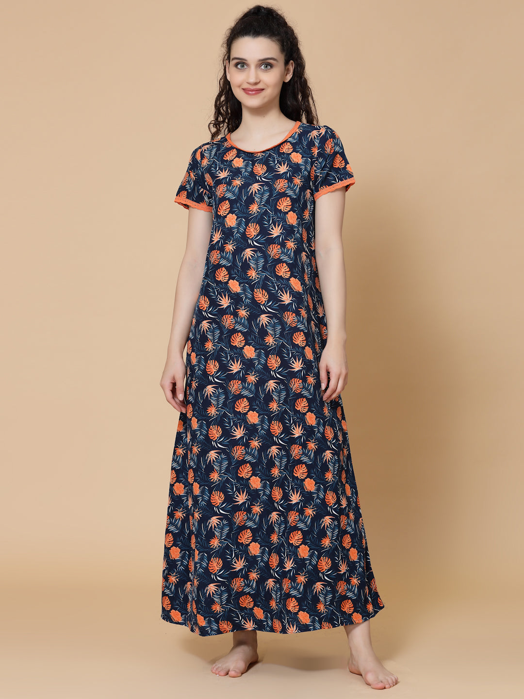 Floral Printed Maxi Nightdress