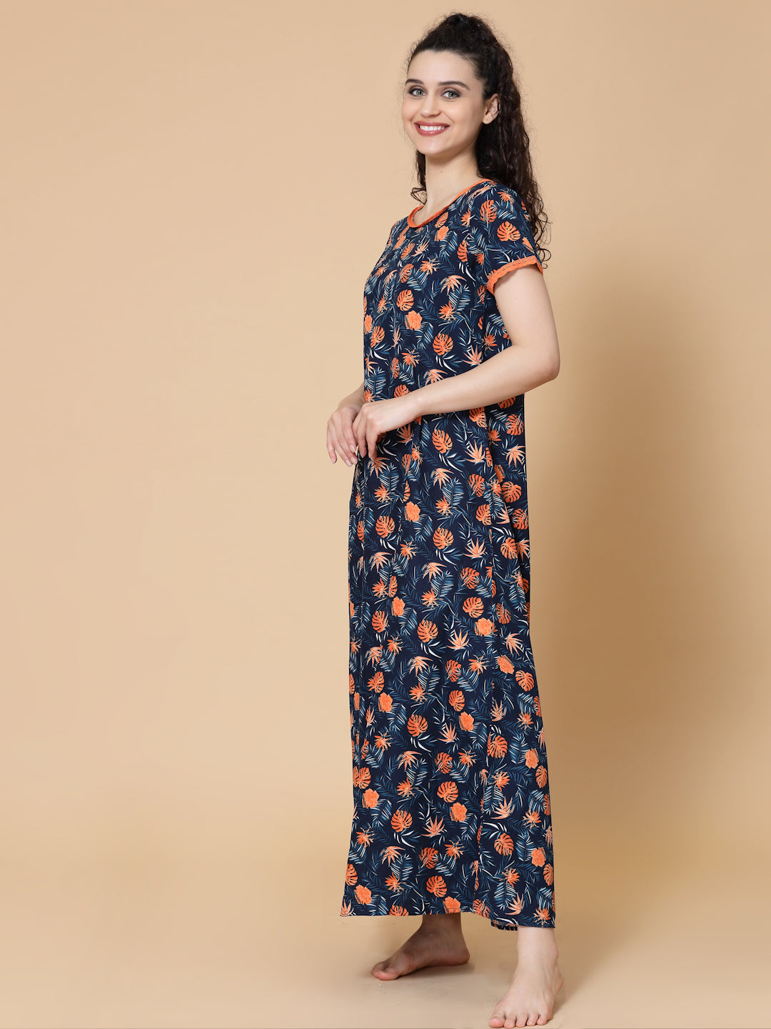 Floral Printed Maxi Nightdress