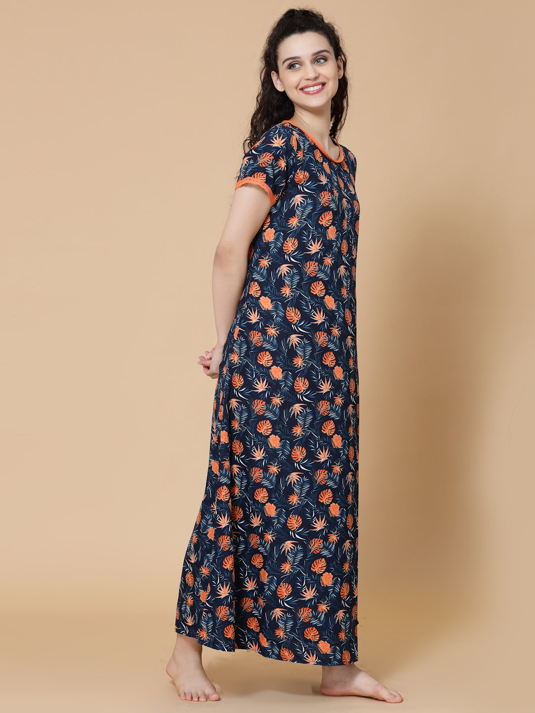 Floral Printed Maxi Nightdress