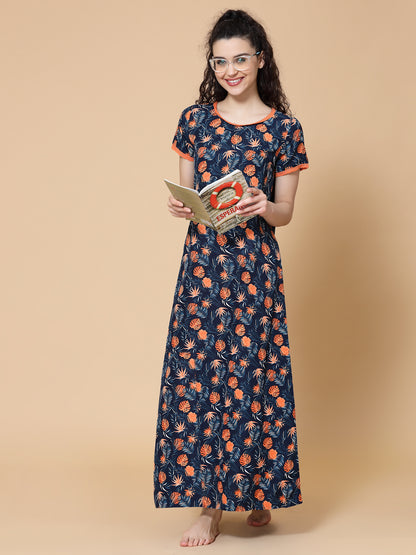 Floral Printed Maxi Nightdress