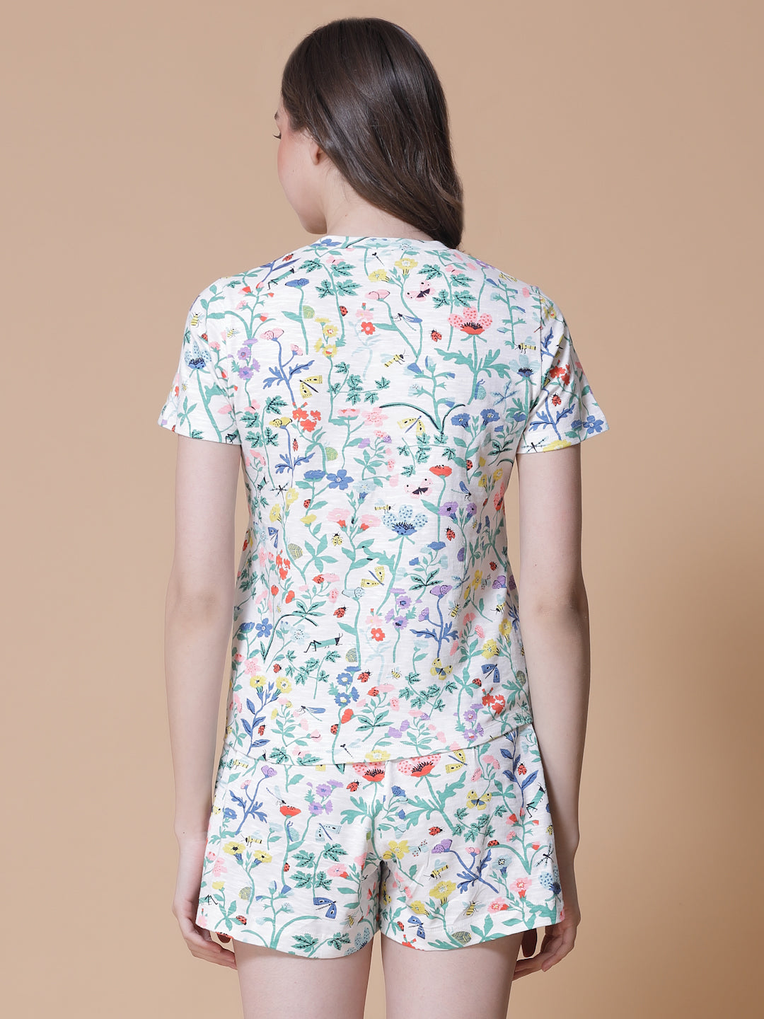 Floral Printed Pure Cotton Night Suit