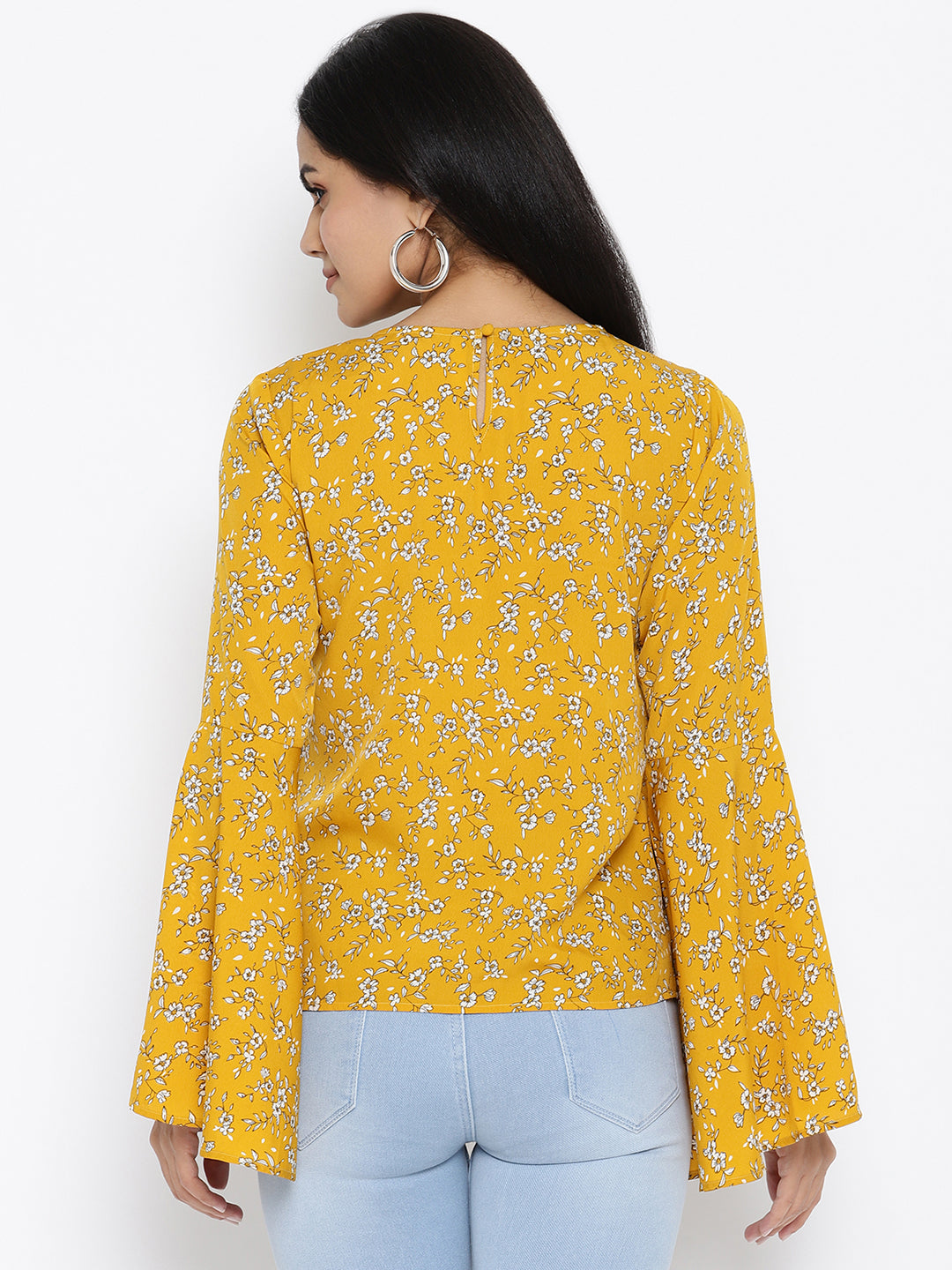 Floral Printed Bell Sleeve Regular Top