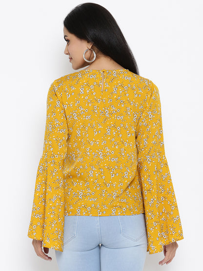 Floral Printed Bell Sleeve Regular Top