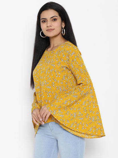 Floral Printed Bell Sleeve Regular Top